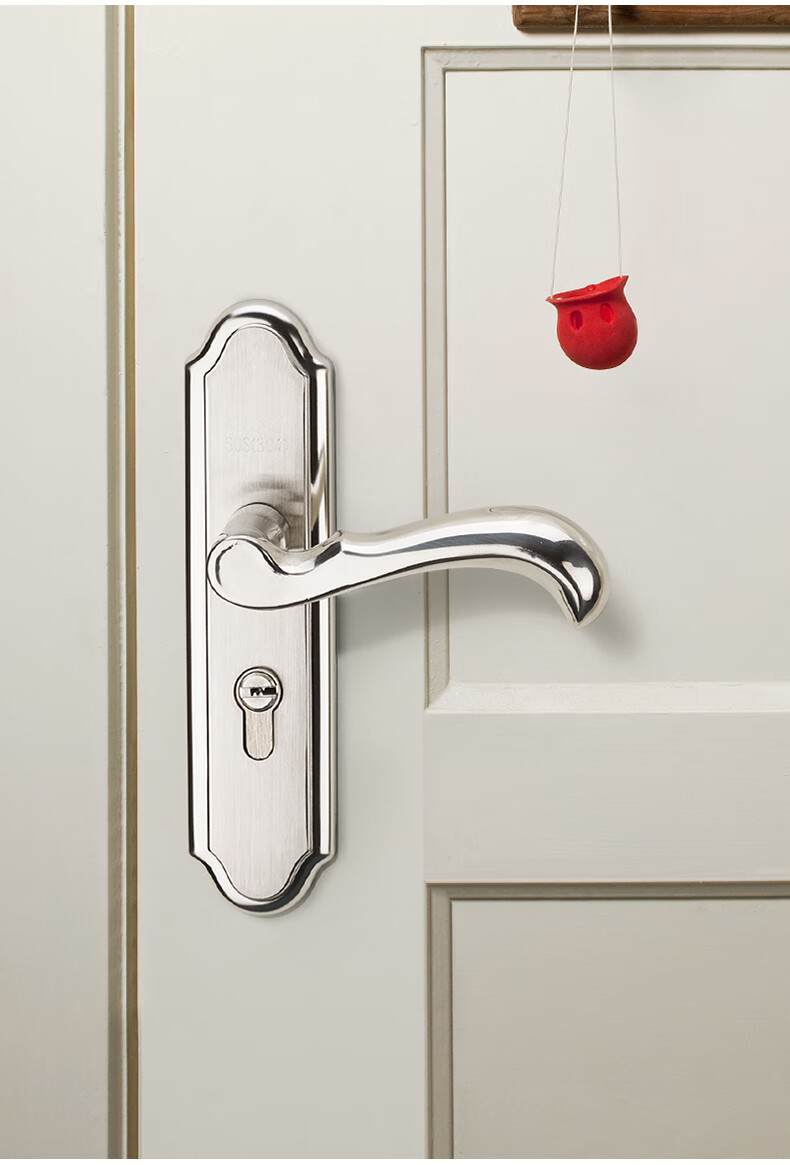 不锈钢门锁室内卧室房门锁实木家用通用型50静音锁具门把锁执手锁8588