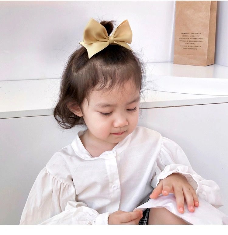 日韩新款儿童立体蝴蝶结发夹小女孩公主可爱宝宝淑女发卡夹子发饰黑色