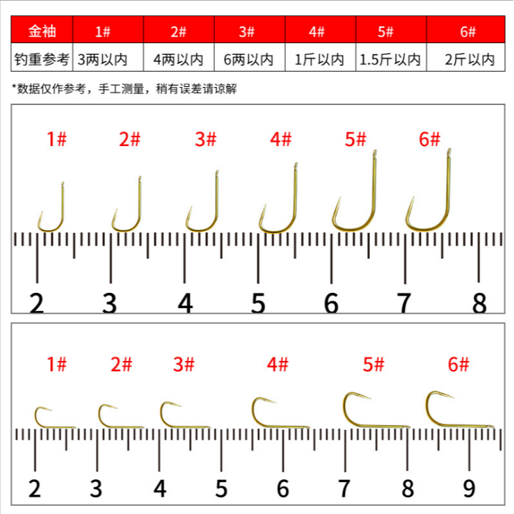 精品日本進口平打金袖魚鉤金秀勾袖鉤散裝有倒刺無倒刺白條鯽魚勾音然