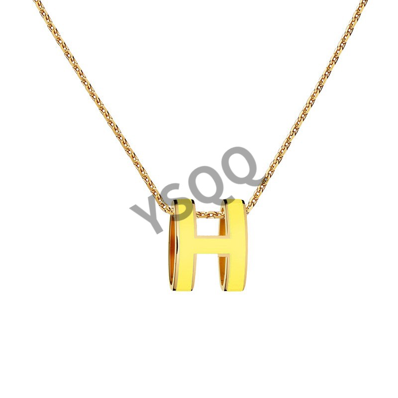 hermes爱马仕项链 pop h项链 h吊坠配不同颜色吊坠链子 锁骨链 礼物