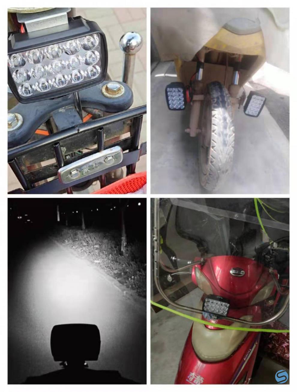 电动车灯led强光车灯摩托车灯强光超亮车灯led强光12v80v通用高亮16珠