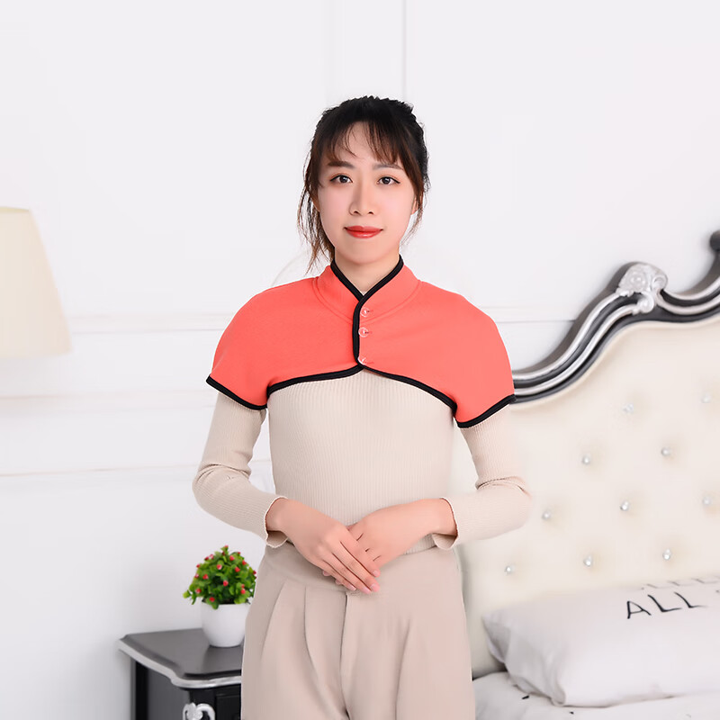 姿夏加绒护肩颈椎坎肩保暖睡觉男女士中老年月子房护肩膀纯棉四季健身
