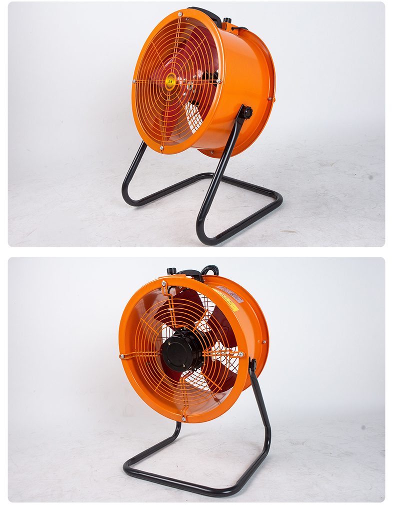 强力工业趴地大功率工业风扇落地工地爬地扇工业风扇 趴地式200型 7叶