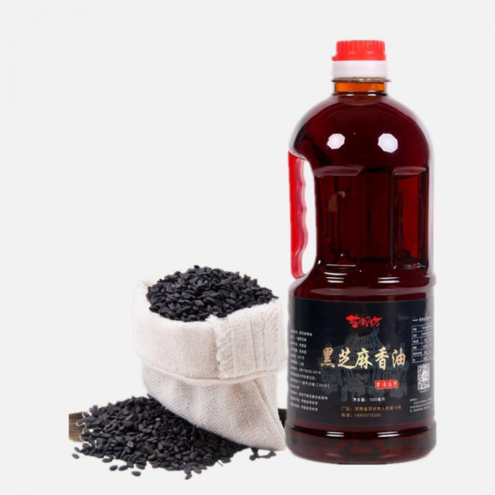 香油芝麻油正宗纯正黑芝麻白芝麻小磨香油农家自榨火锅油碟 500ml黑