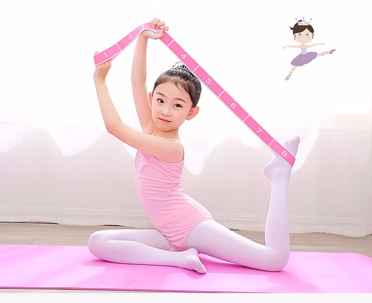 儿童拉丁舞弹力带女童舞蹈绷带跳舞绑脚纠正带练功拉力绳训练马卡粉1