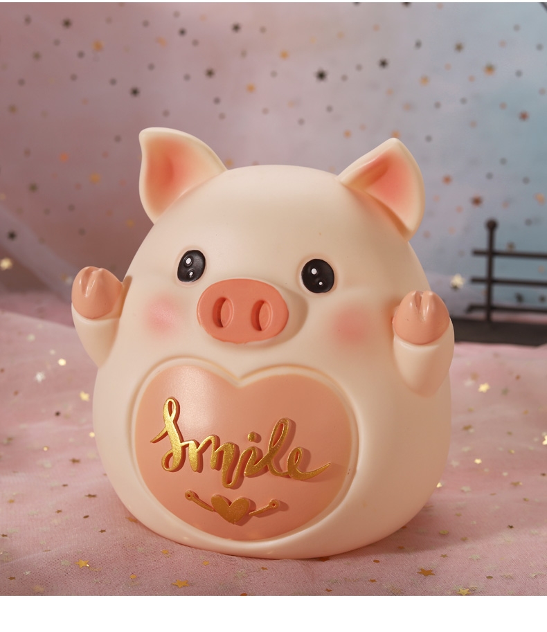 欧凯奇65小猪存钱罐猪猪创意卡通可爱防摔只进不出储蓄罐网红大容量