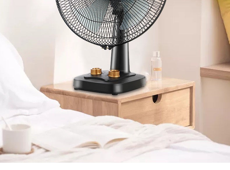 广州万宝台式电风扇 万宝12寸16寸铝叶电风扇台立式家用摇头定时静音