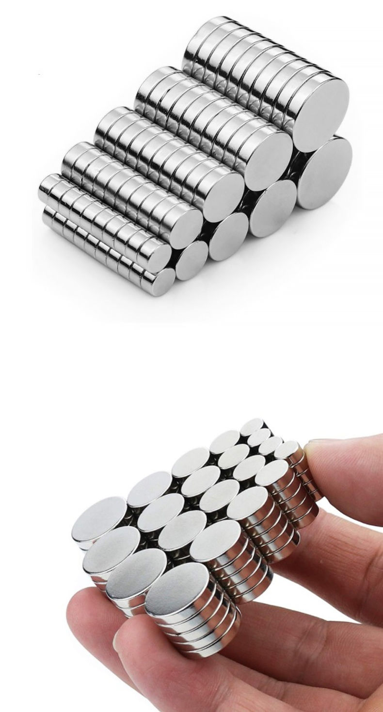 得力同款强磁钕铁硼磁铁吸铁石小块圆形磁力片贴片力磁铁片81015mm厚