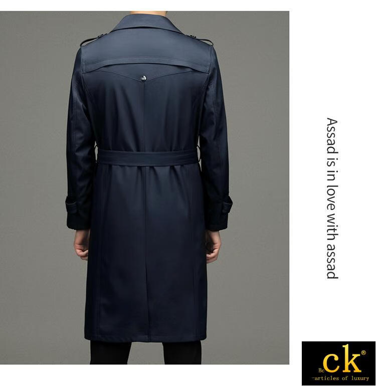 bcck国际轻奢侈品男款秋季男士过膝双排扣风衣长款男式上衣外套男装潮