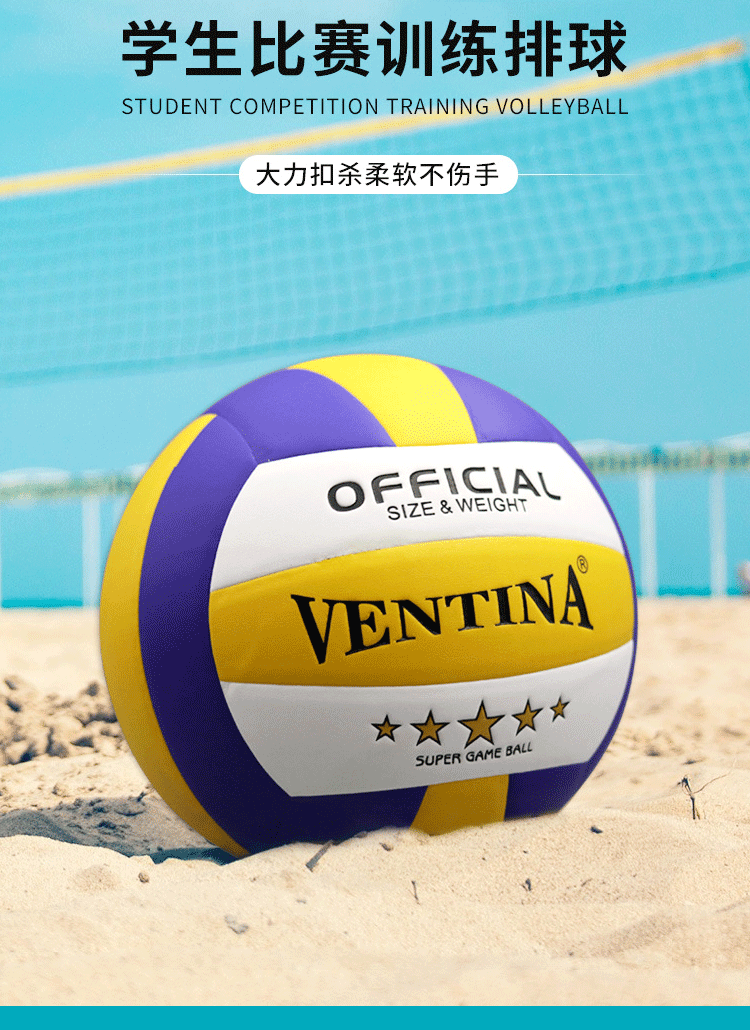 wilson威尔胜排球中考学生专用中考排球5号轻软不伤手沙滩充气排球