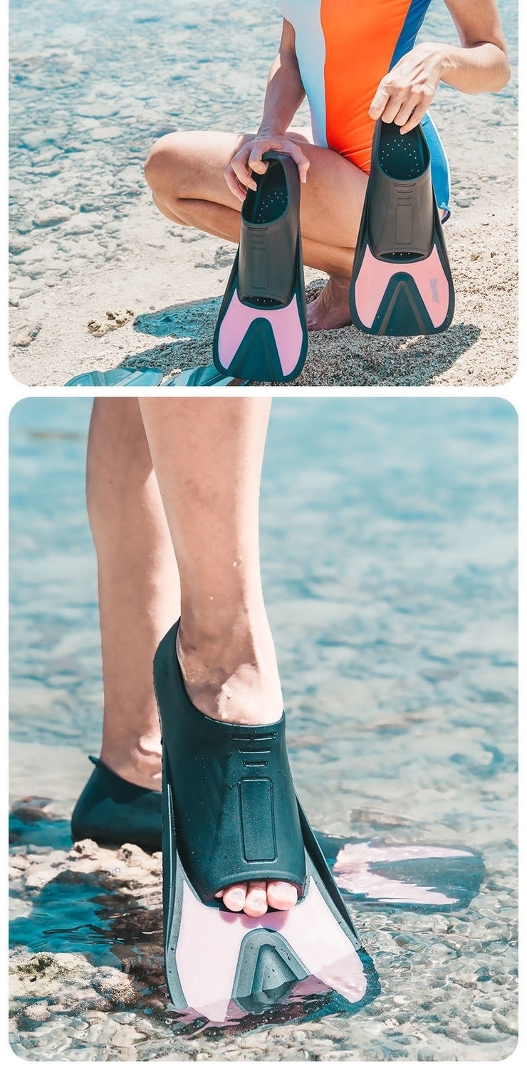 升级新款游泳脚蹼自由泳专用浮潜水鸭蹼儿童训练蛙鞋硅胶成人孩子男孩