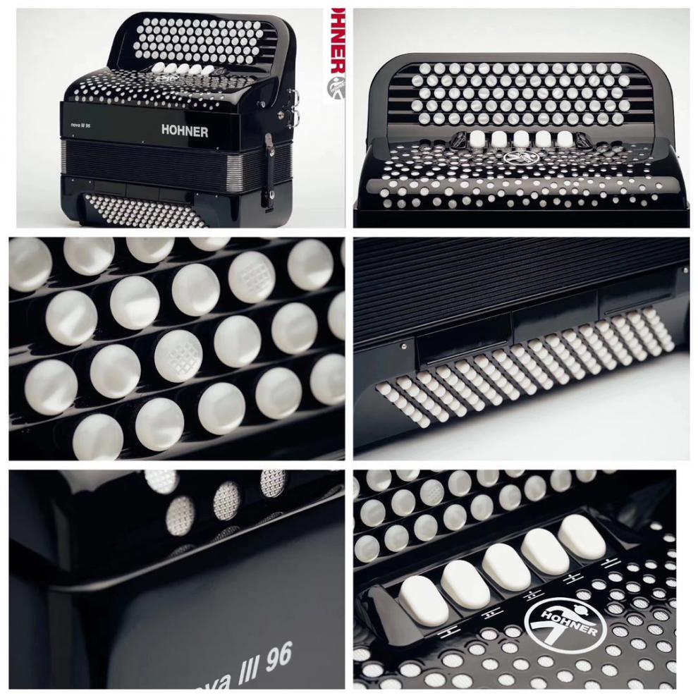 全新hohner德国霍纳牌流行巴扬96演奏手风琴键盘乐器定制款白色