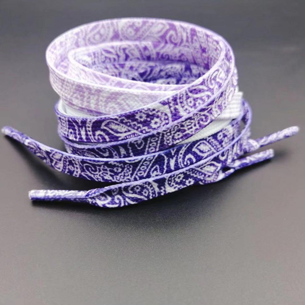 适配空军一号dunk红黑蓝紫绿粉色渐变腰果花鞋带新款百搭潮1970黑色