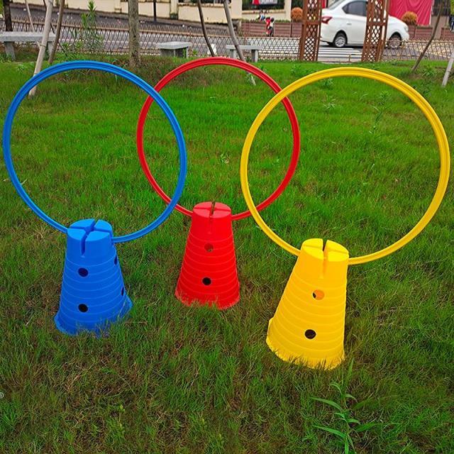 幼儿园体智能训练单元桶 儿童感统器材万象组合障碍物雪糕筒跨栏 蓝色