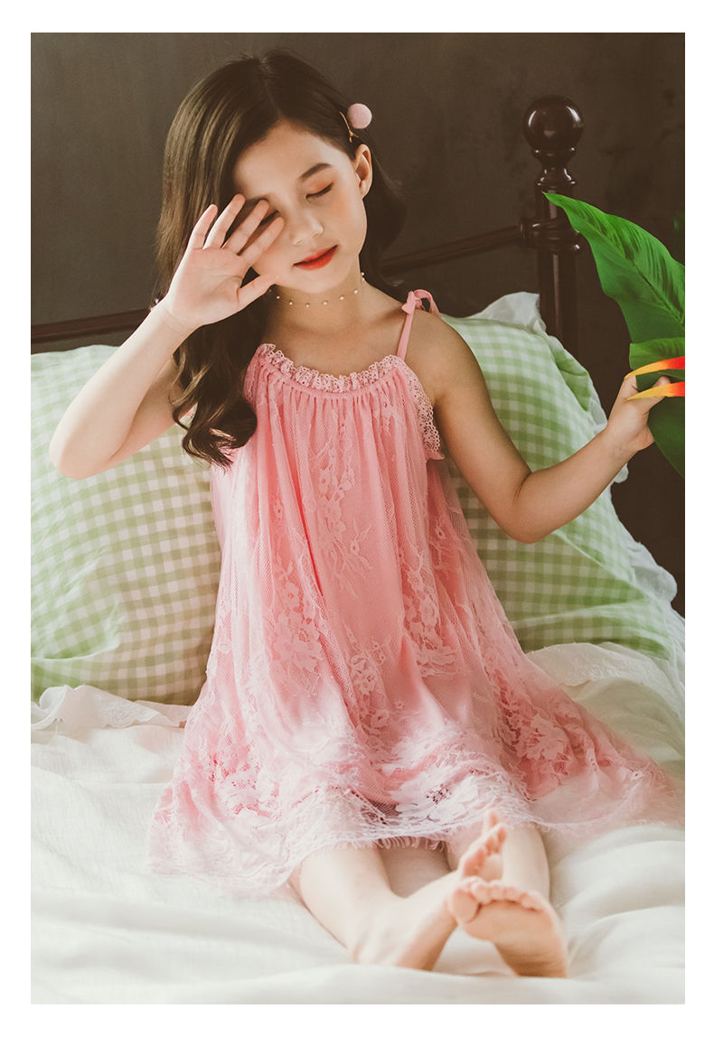 恒源祥精选品质女童公主吊带睡裙夏季儿童睡衣莫代尔小仙女宝宝睡衣裙