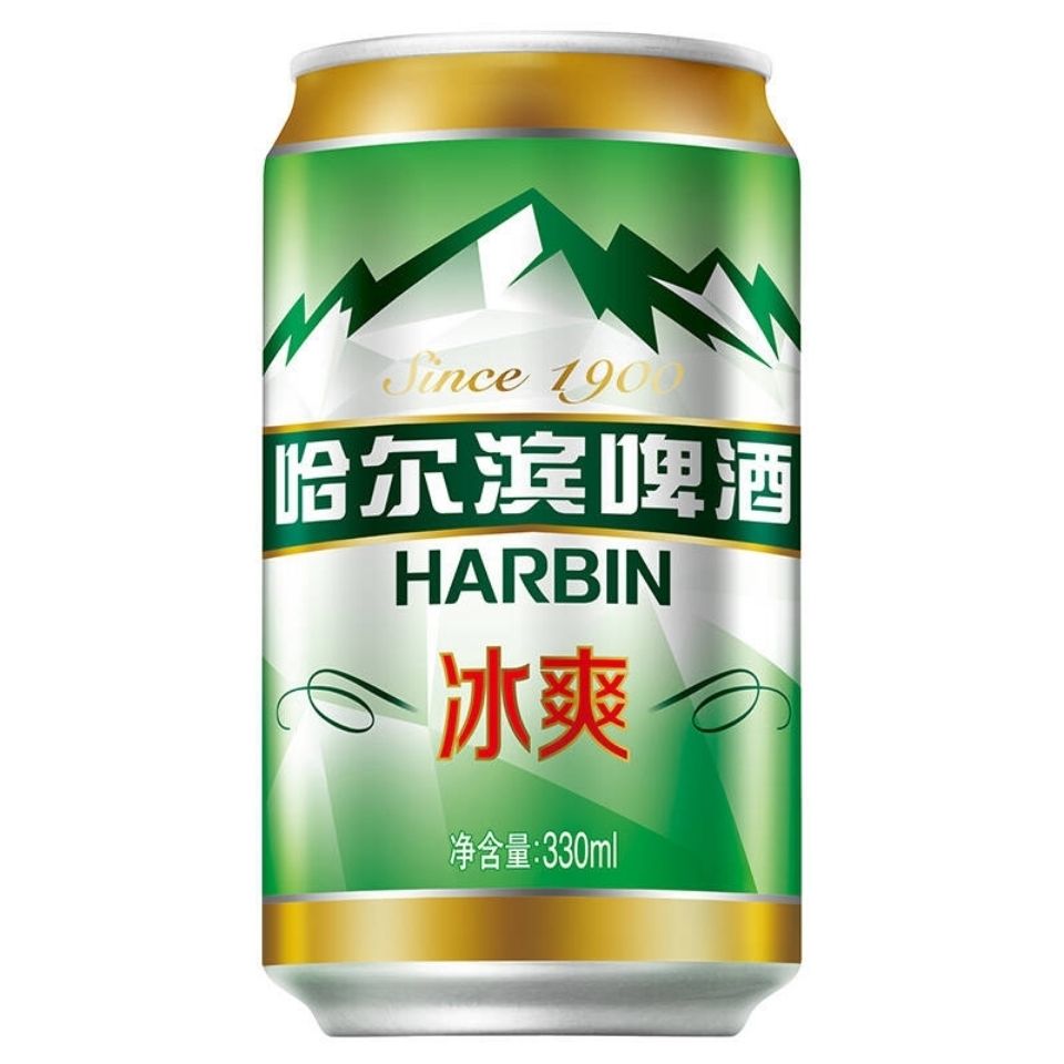 哈尔滨清爽 330ml*24听 harbin/哈尔滨啤酒冰爽拉罐 整箱装清醇爽口