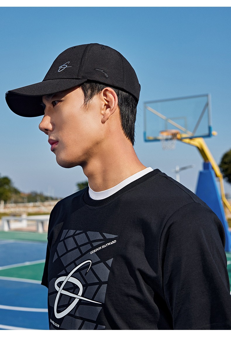 安踏帽子海沃德运动帽子男新款鸭舌帽黑色户外跑步休闲运动棒球帽