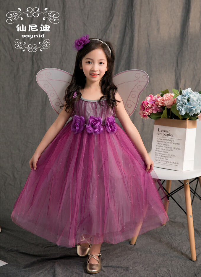 万圣节儿童演出服女童宝宝小精灵公主蓬蓬裙cosplay舞蹈表演服装粉色