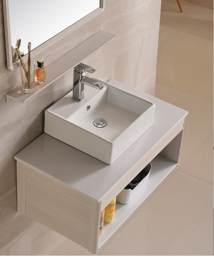 卫生间大理石洗漱台盆一体浴室柜组合小户型盥洗池挂墙式洗手脸盆 60*