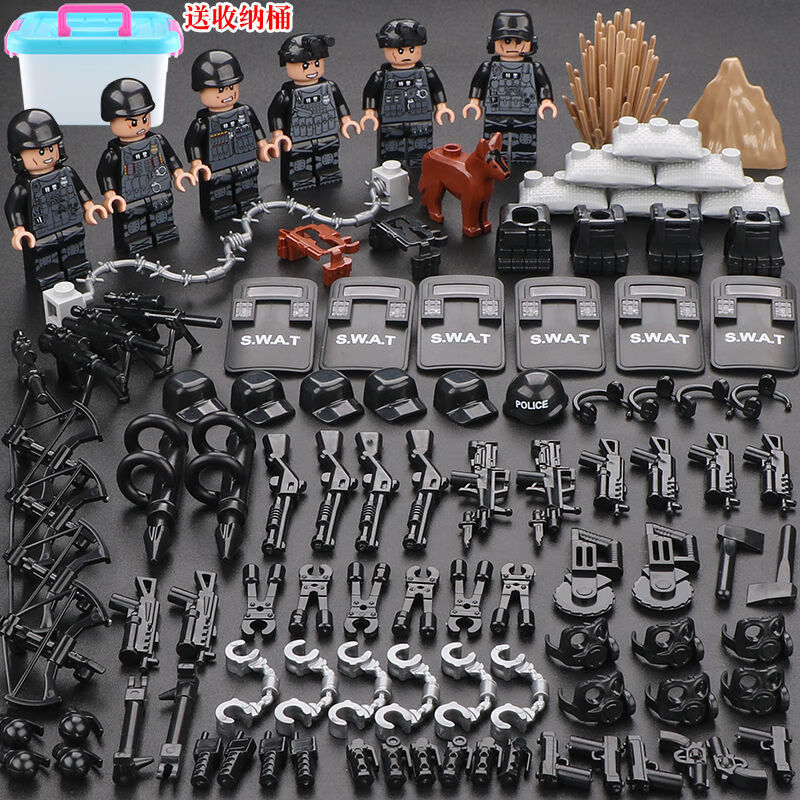 乐高(lego)防爆特警人仔男孩子拼装军事积木警察特种兵小人儿童益·智