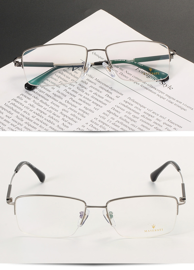 天然水晶眼镜男太阳镜养眼清凉男士石头镜钛架平光镜灰色镜框浅茶色