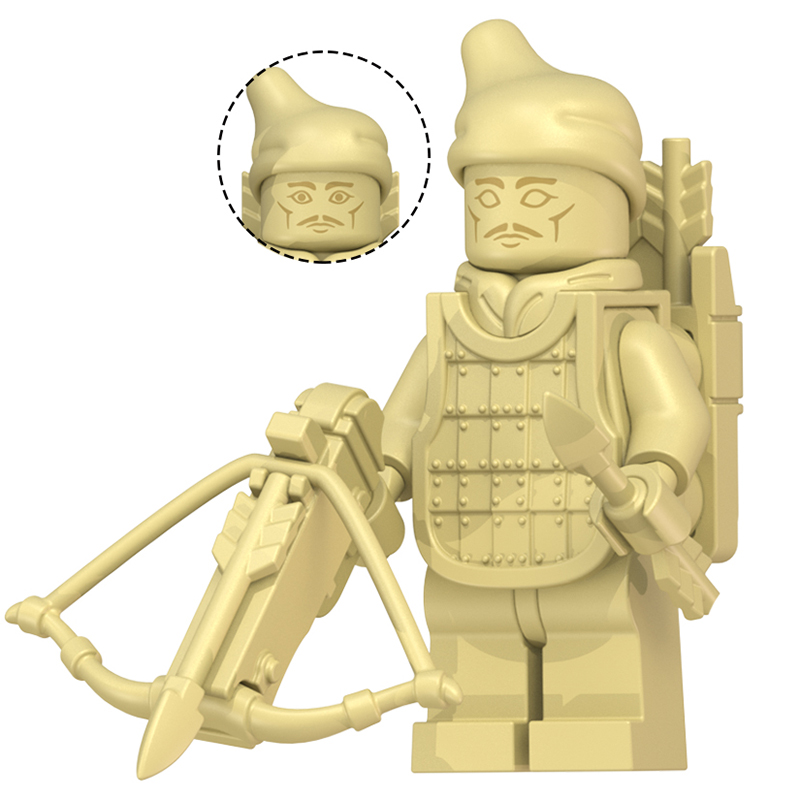 乐高lego古代兵马俑积木同款帝国kt1089秦始皇兵马俑秦兵古代士兵拼装