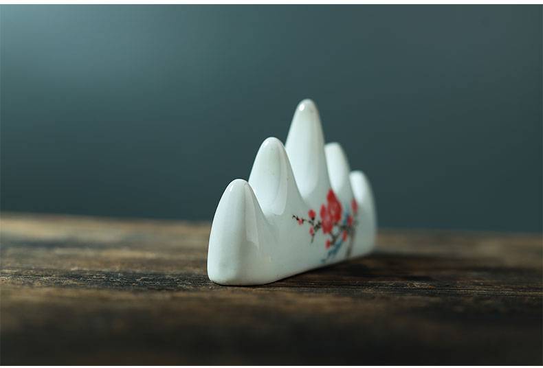 敢不凡(gbufn) 毛笔托 景德镇陶瓷笔搁五指山毛笔搁梅花笔山学生书法