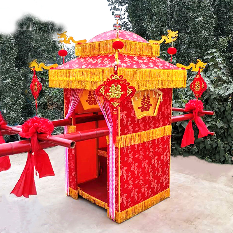 【闪电发货】结婚花轿 轿子 花轿 花轿婚庆喜轿子八抬大轿新娘轿中式