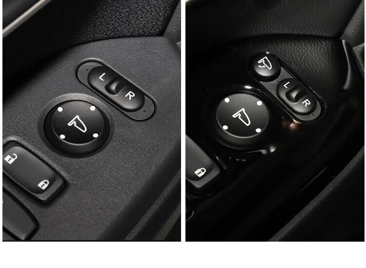 适用于本田八代思域 雅阁 crv 飞度后视镜折叠开关倒车镜定制 黑边