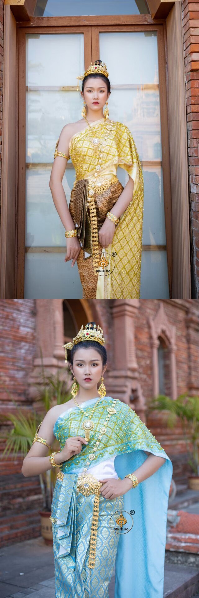 哈昱泰国传统服饰女秀场傣王妃服饰传统女套装泼i水节盛装工作服影楼