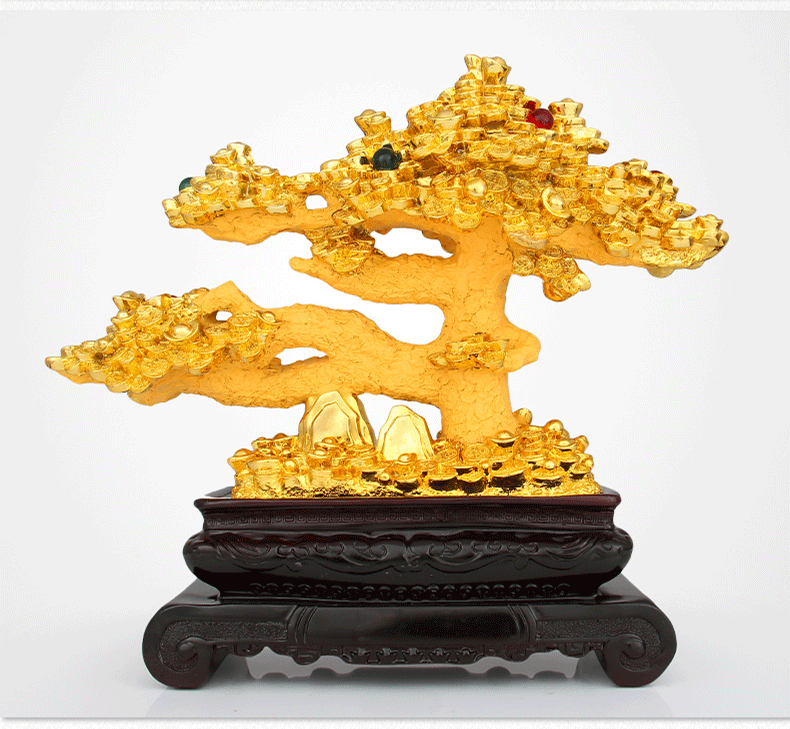 铜丝发财树手工发财树摇钱树摆件工艺品公司桌面装饰店铺客厅饭店开业