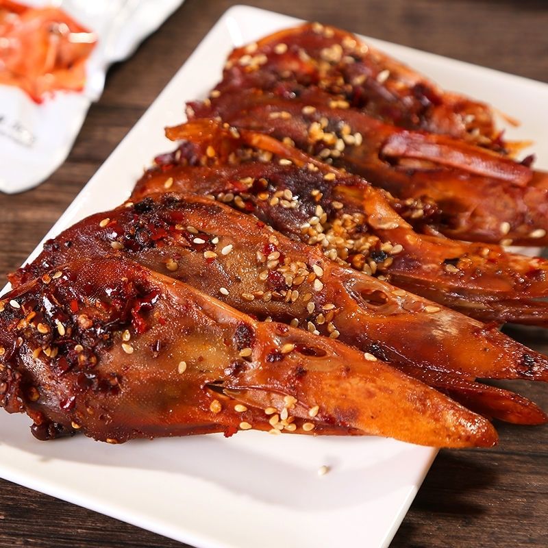 香辣半片鸭头味酱卤肉制品多规格麻辣小零食小吃下酒菜20个鸭头20个