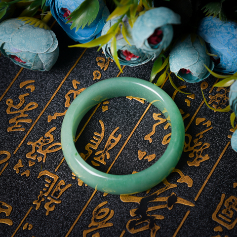 高瑞品质直播间佘太翠玉手镯男女通用佘太玉豆绿色直播选货鉴定送亲朋