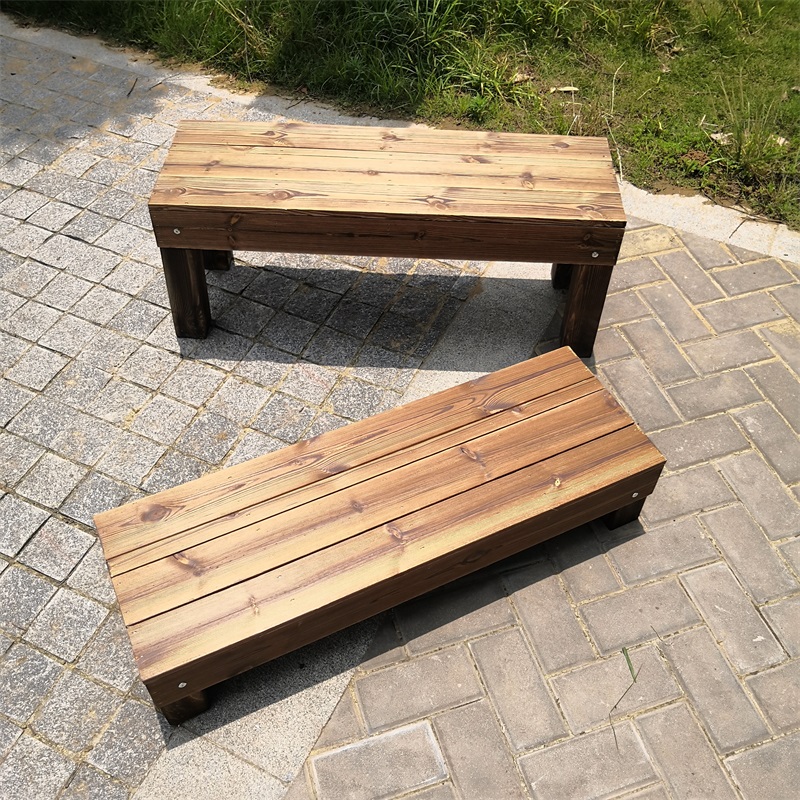 实木台阶踏板 防腐木脚踏庭院户外增高台定制登高二三步梯简约垫脚凳