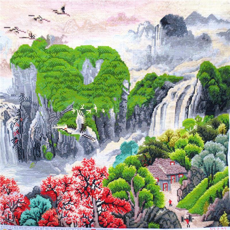 b款实拍图a款实拍图适用场景:客厅风格:其他类别:十字绣成品题材:风景