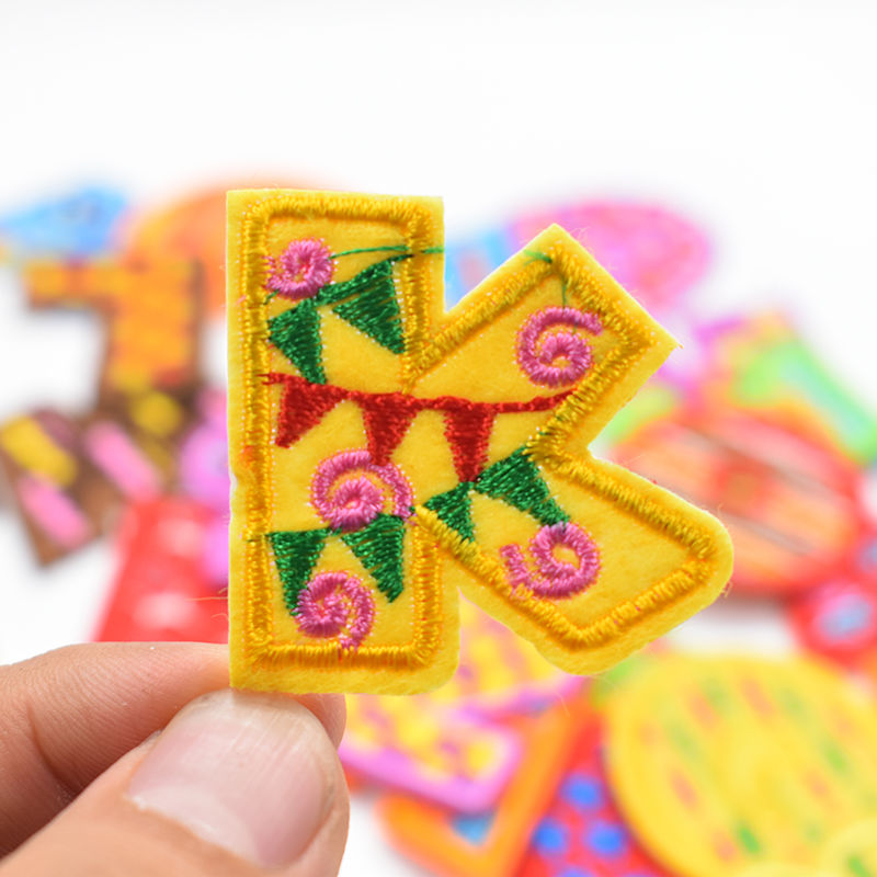 bitced新品英文字母补丁贴彩色26个字母布贴补丁贴布