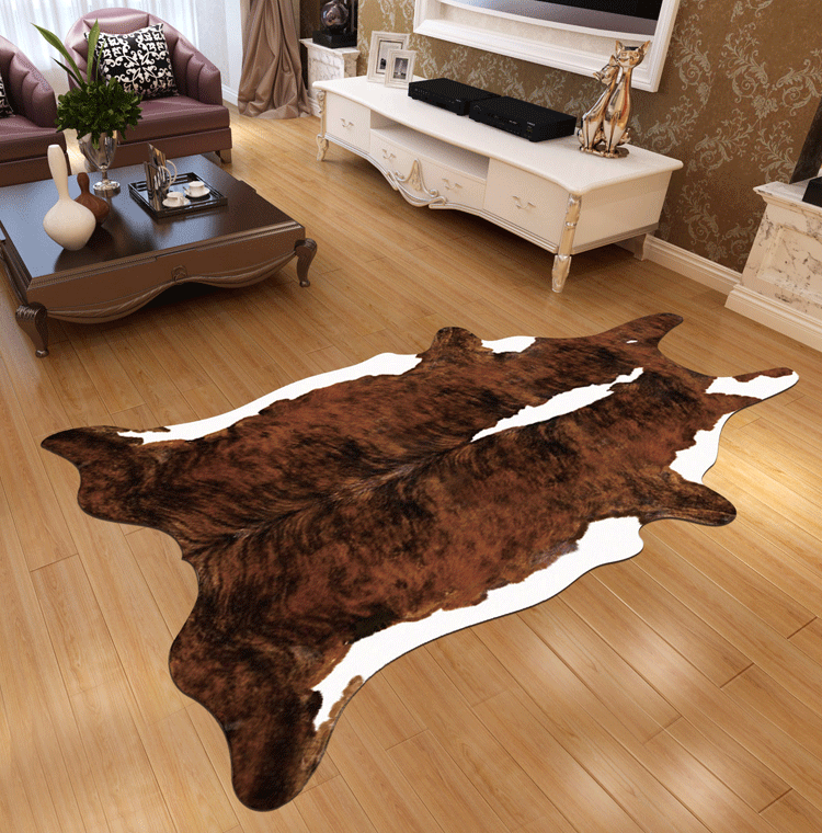 整张牛皮地毯仿动物皮地毯仿真老虎皮奶牛斑马皮地毯整张豹纹房间豹纹