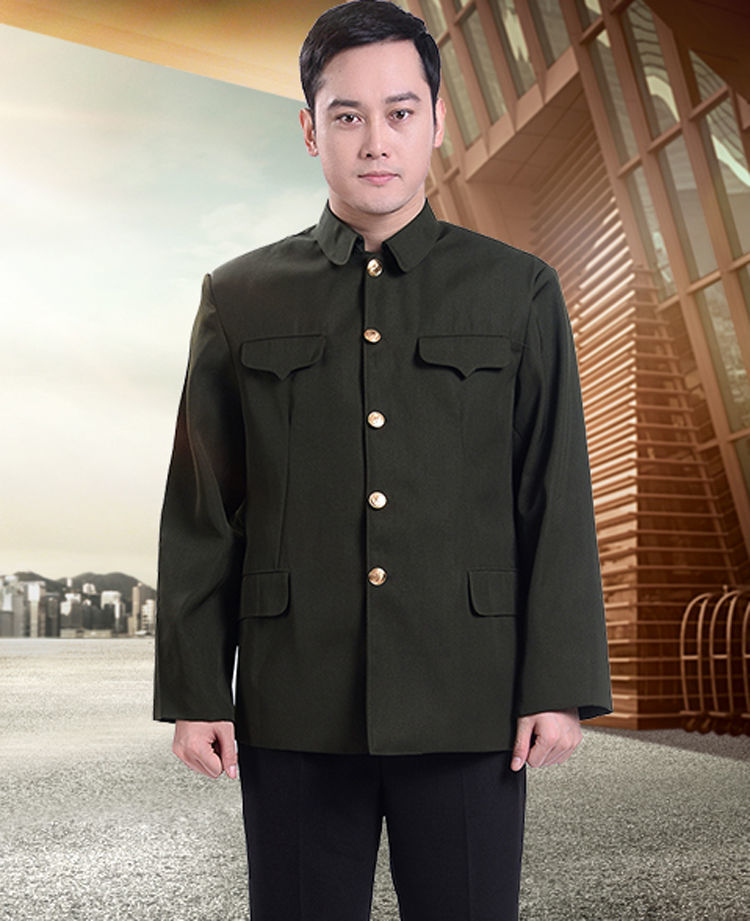 罗蒙旗舰官方店中山装外套军便装上衣中老年翻领爸爸装中式服装老人