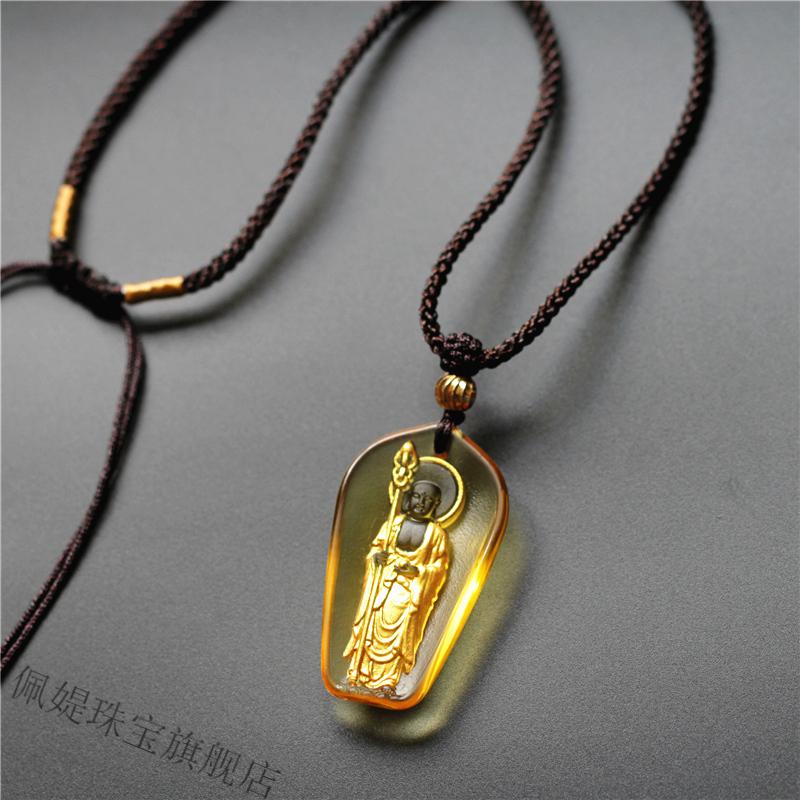 佩媞地藏王菩萨吊坠九华山地藏菩萨佛像佛牌琉璃吊坠挂件供奉站立地藏