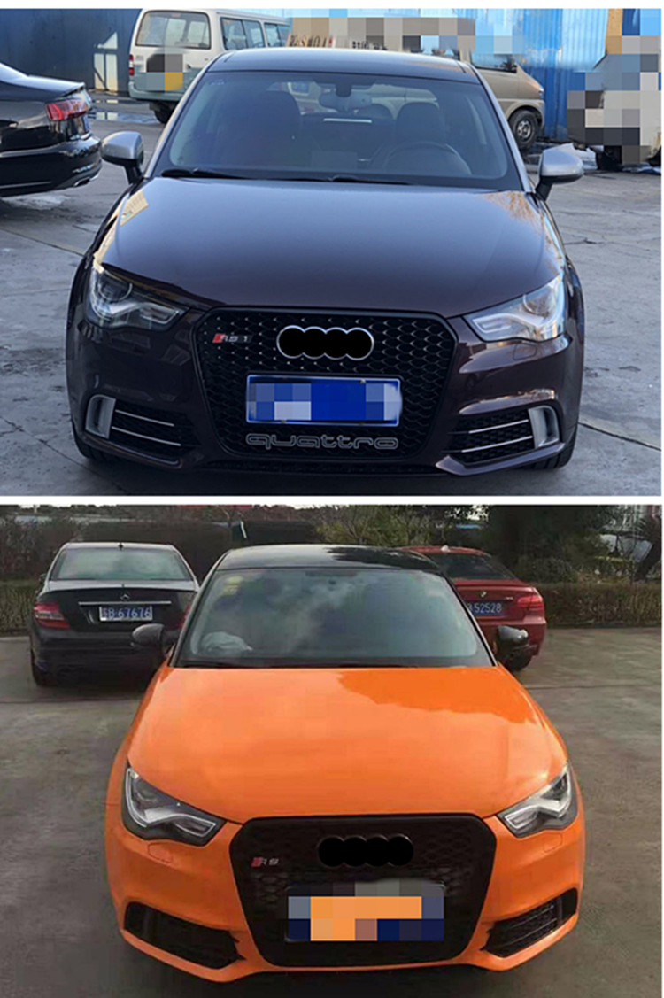 适用于12-18款奥迪a1改装rs1蜂窝中网升级s1中网a1前脸格栅雾灯框 16