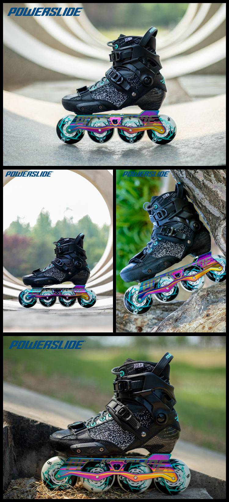 宝狮莱轮滑鞋 evo轮滑鞋powerslide轮滑鞋成人溜冰鞋碳纤鞋花式平花
