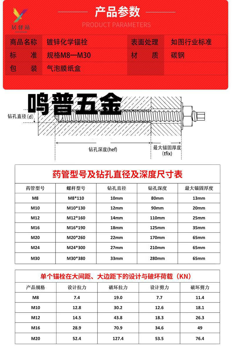 m10的膨胀螺栓规格表图片