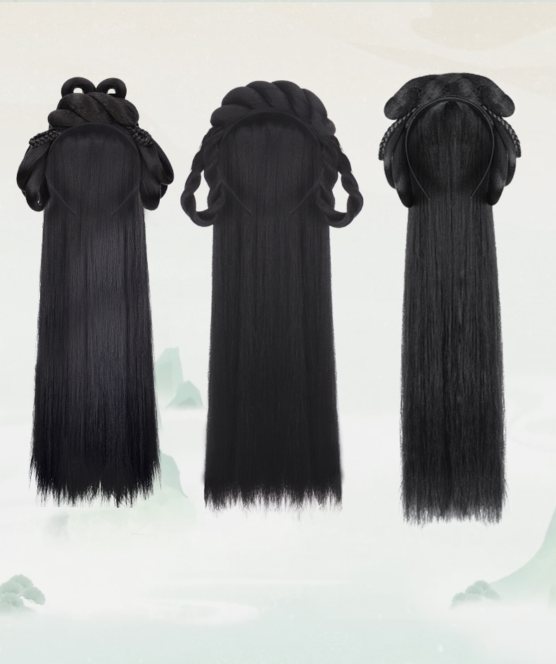 柏依诗古装汉服假发包古风造型女一体式懒人发箍全头套手残发髻百搭垫