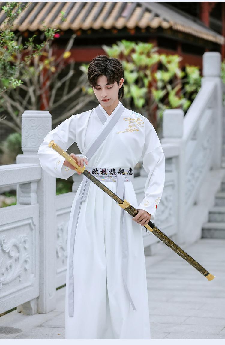 古装男生汉服青少年学生男士中国古风武侠剑客套装学校演出班服衣服