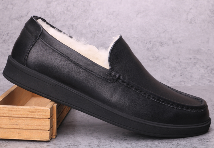 开车鞋男驾车鞋2021新款男鞋秋冬男士休闲皮鞋牛皮软底保暖纯羊毛皮鞋