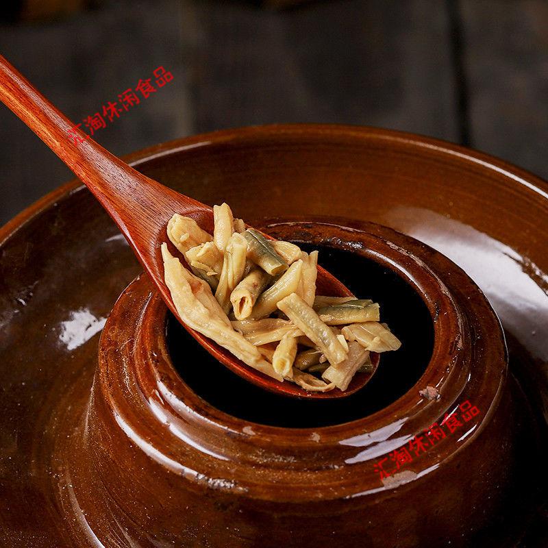 湖南特产卜豆角农家自制坛子菜扑豆角曝豆角下饭菜腌菜500g酱辣椒2包1