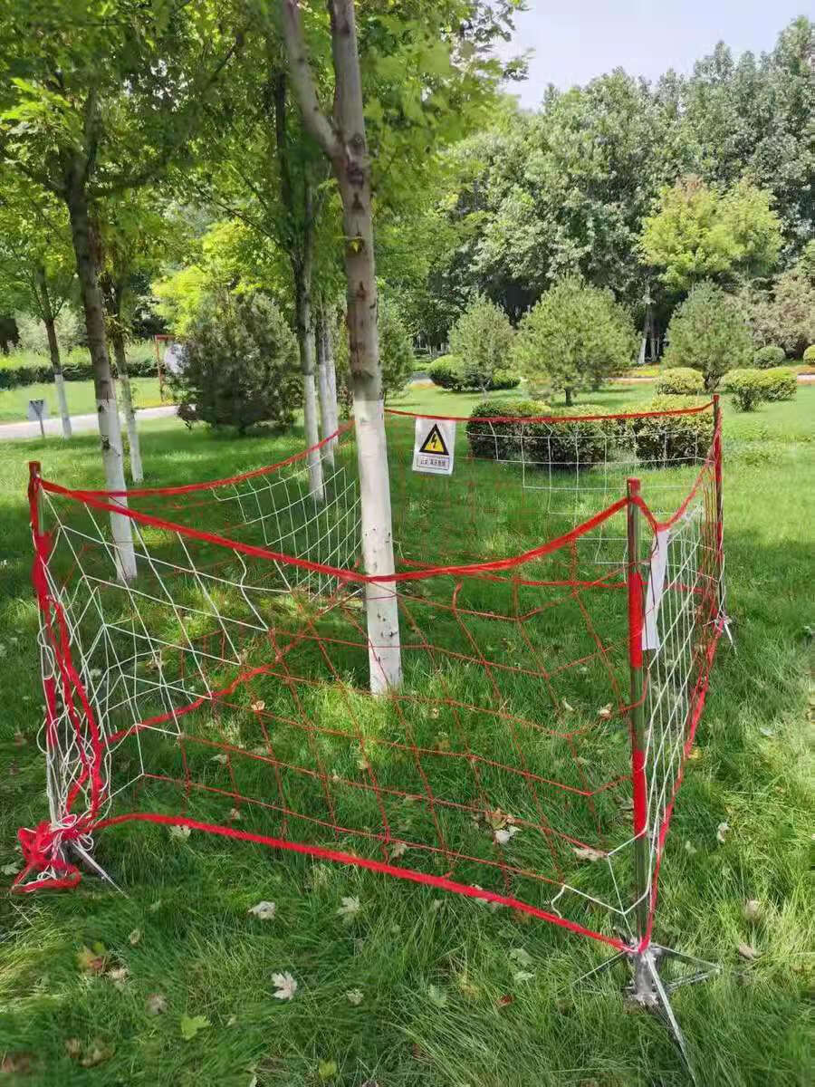 警戒带电力安全围栏不锈钢插杆伞式地插式支架围网护配件可定制120米