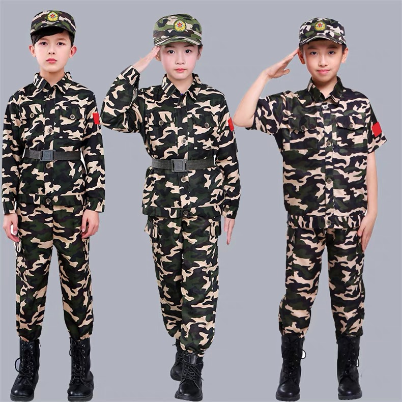 儿童军人服装 海陆空服装军训迷彩服短袖套装军装男童特种兵解放军