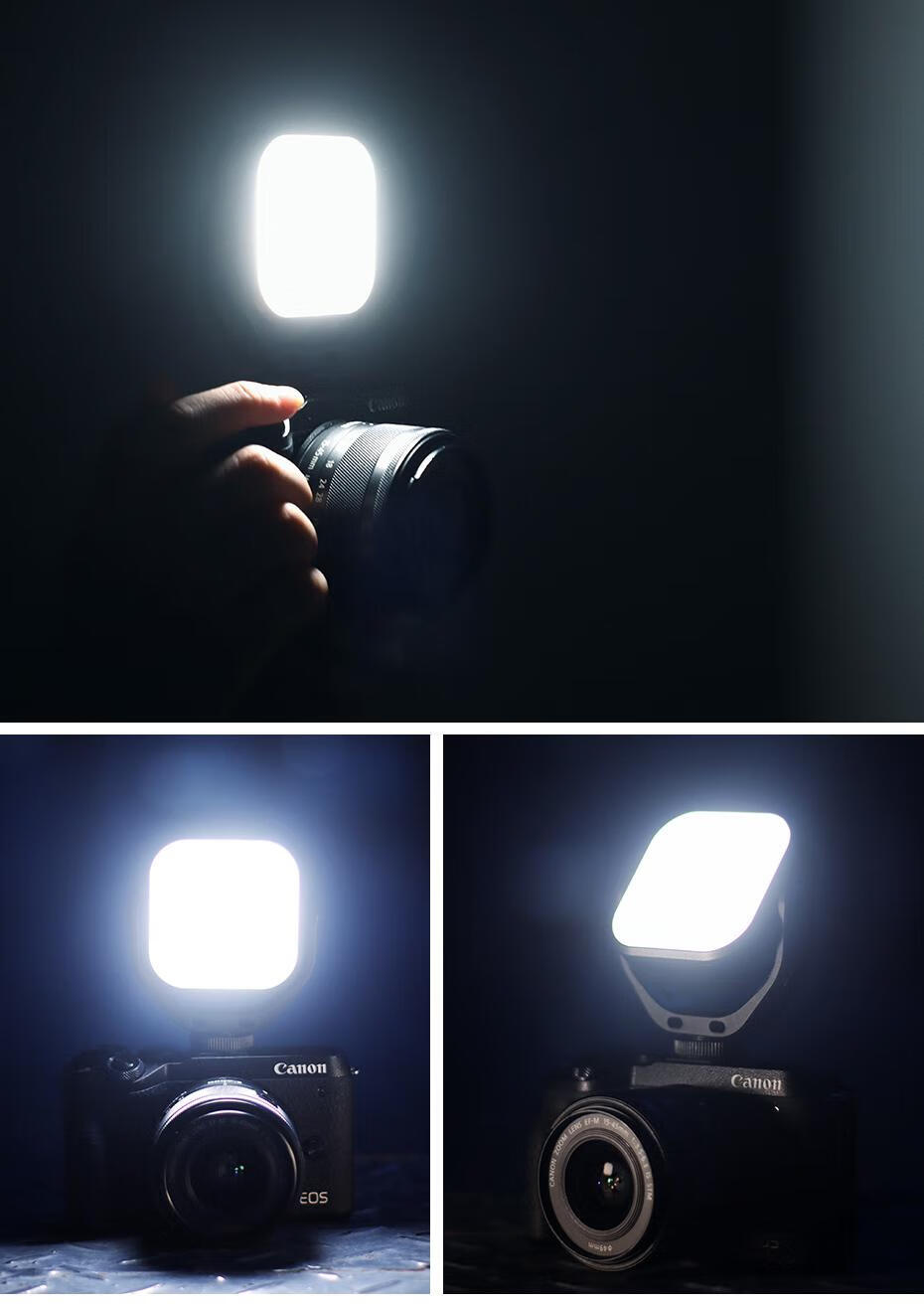 赫蓓vl66 迷你便携补光灯多功能可旋转手机拍照摄影小型手持打光灯vlo