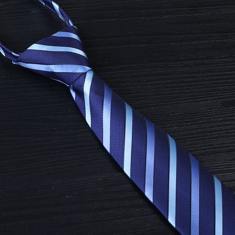 斐珺服饰配件新品免打结领带男士7条纹免打领带商务正装拉链领带新郎